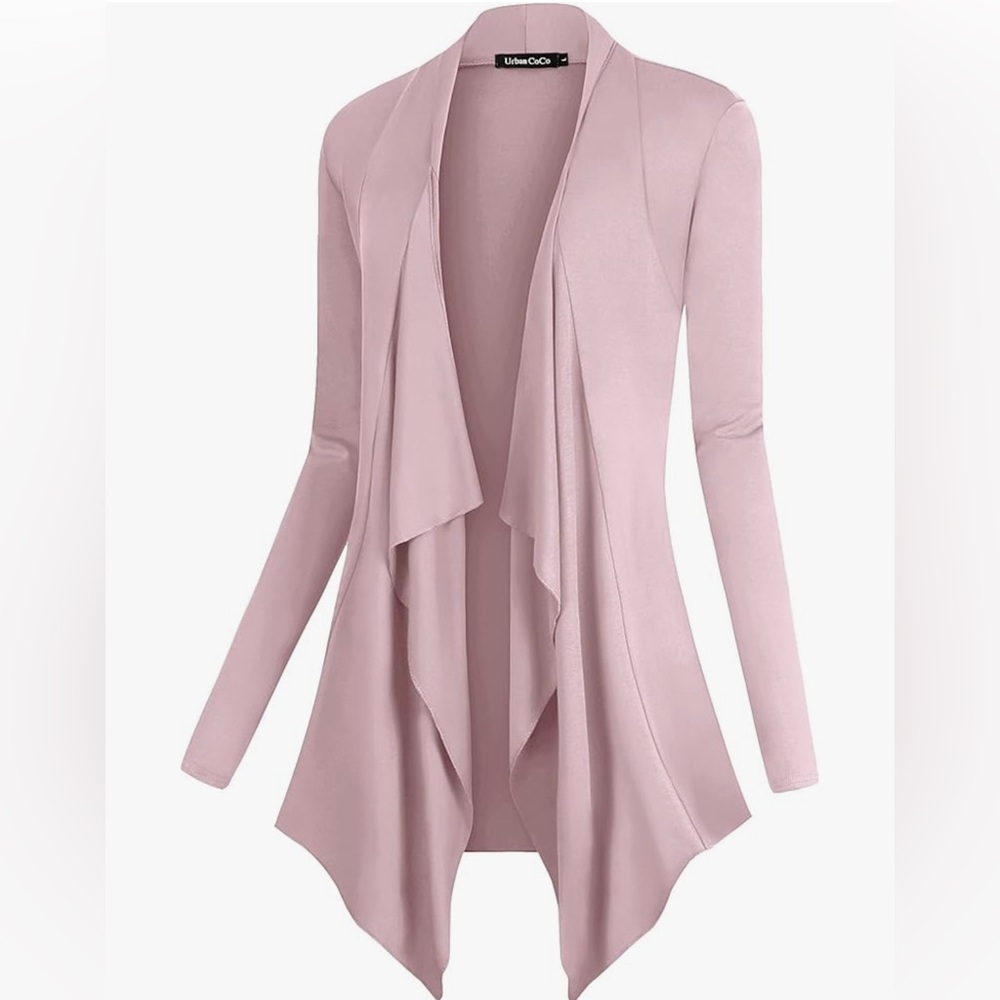 NWT! XL Women's Long Sleeve Open Front Drape Cardigan Loose Fit, Lilac